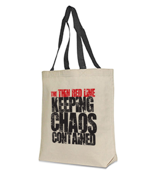 Chaos Contained Red Line Tote Bag