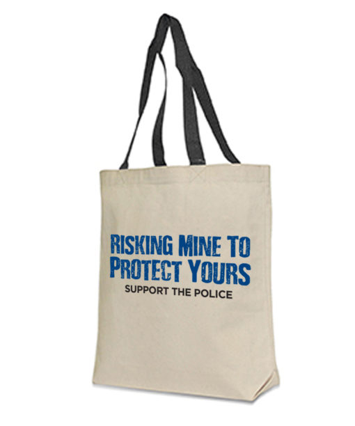 Risk To Protect Blue Line Tote Bag