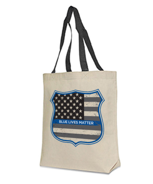 Blue Line Badge Tote Bag