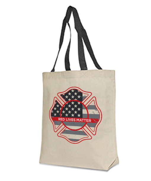 Red Line Badge Tote Bag