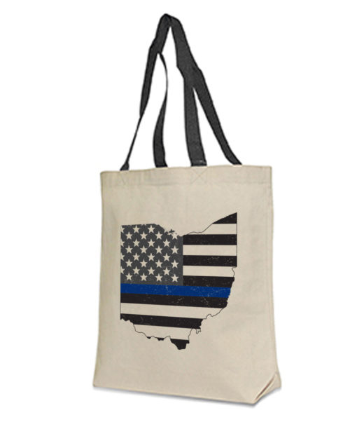 Blue Line Ohio Tote Bag